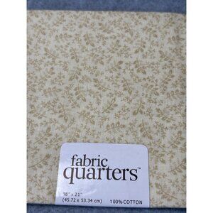 Tan Floral Fabric Quarter 18" x 21" Cotton Sewing & Craft Material By Jo-Ann Sto